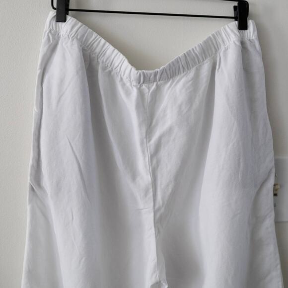 Aritzia Wilfred The Lodge High-Rise Relaxed Wide-Leg White Linen Pants Size XL - Picture 7 of 8